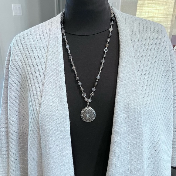 NWOT - Black Dragon Vein Necklace with matching earrings - Picture 5 of 9